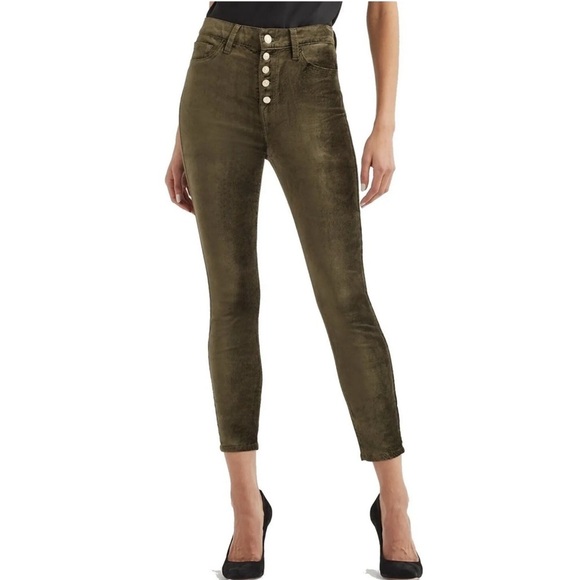 7 For All Mankind Denim - 7 For All Mankind high waist ankle skinny jeans green velvet size 28 pants